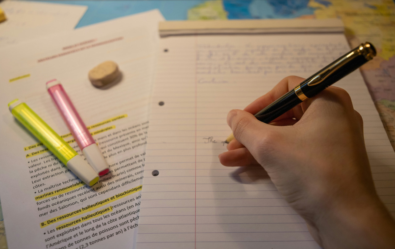 Close Up of Revision and Highlighting