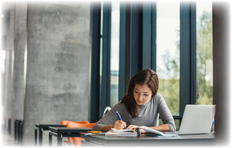 Girl Studying Alone