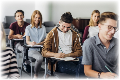 Students Smiling in Class